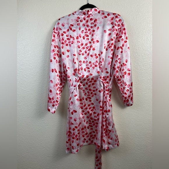 Oscar de la Renta Punk Label Robe Red Pink Valentines sleepwear Women’s Small - Picture 14 of 15